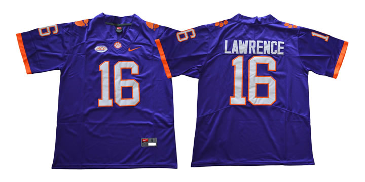 Clemson Tigers 16 Trevor Lawrence Purple College Football Jersey,We sell and wholesale Clemson Tigers 16 Trevor Lawrence Purple College Football Jersey on line form chian!